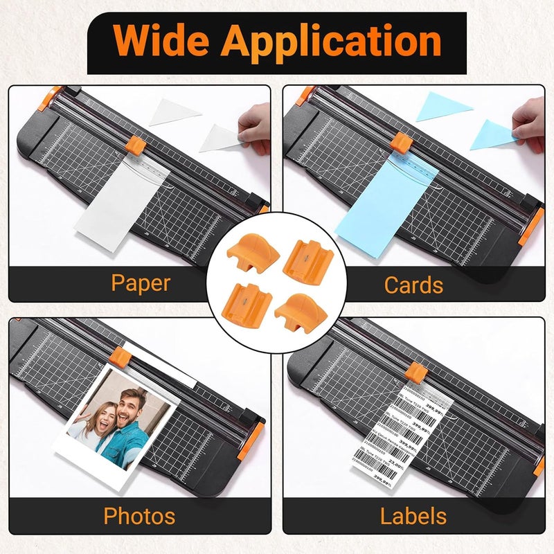 Dimakung 157400-1001 Paper Trimmers Blades for Fiskars Paper Cutting, Style I High Profile Triple Track Replacement Blade for Fiskars Paper Cutting & Scoring Titanium Blade, 4 PCS - Image 4